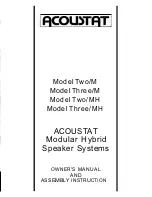 Acoustat Three/M Owners Manual And Assemly Instruction preview