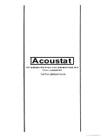 Предварительный просмотр 13 страницы Acoustat Three/M Owners Manual And Assemly Instruction