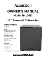 Acoustech H-100II Owner'S Manual preview