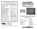 Preview for 1 page of Acoustech PL-66 Owner'S Manual