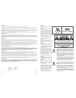 Acoustic Research ARHC4 Owner'S Manual preview