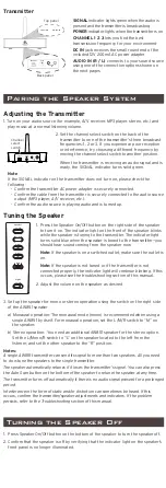 Preview for 4 page of Acoustic Research AW851 User Manual