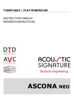 Предварительный просмотр 1 страницы Acoustic Signature ASCONA NEO Manual