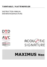 Preview for 1 page of Acoustic Signature MAXIMUS Neo Instruction Manual