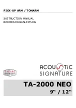 Предварительный просмотр 1 страницы Acoustic Signature TA-2000 NEO Instruction Manual