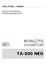 Предварительный просмотр 1 страницы Acoustic Signature TA-500 Instruction Manual