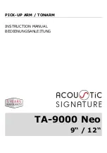 Предварительный просмотр 1 страницы Acoustic Signature TA-9000 Neo Instruction Manual