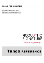 Acoustic Signature Tango Reference Instruction Manual предпросмотр