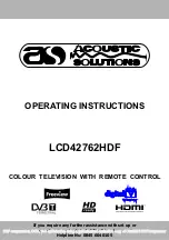 Preview for 1 page of ACOUSTIC SOLUTIONS LCD42762HDF Operating Instructions Manual