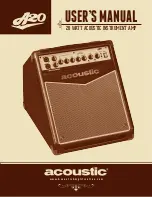 Preview for 1 page of Acoustic A20 User Manual