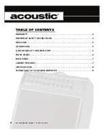 Предварительный просмотр 3 страницы Acoustic AG60 User Manual