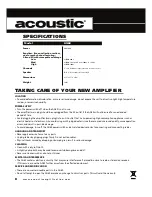 Предварительный просмотр 6 страницы Acoustic AG60 User Manual