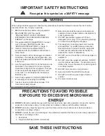 Preview for 3 page of ACP Commercial Microwave Oven Owner'S Manual