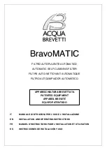 Acqua Brevetti BravoMATIC FT030 Installation And Operating Instructions Manual предпросмотр