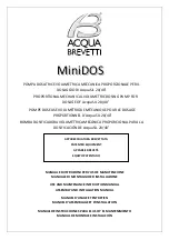 Preview for 1 page of Acqua Brevetti MiniDOS Use And Maintenance Instruction Manual