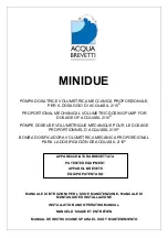 Acqua Brevetti MiniDUE Installation And Operating Manual preview