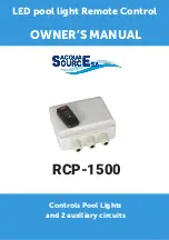 ACQUA SOURCE RCP-1500 Owner'S Manual preview