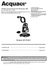 Preview for 1 page of Acquaer PCP025 Owner'S Manual