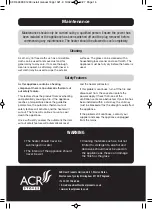 Preview for 16 page of ACR STOVES PR-1200e Operating Instructions Manual