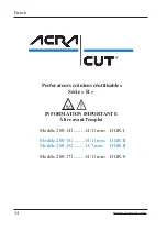 Preview for 35 page of ACRA-CUT 200-141 Instructions For Use Manual