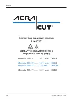 Preview for 57 page of ACRA-CUT 200-141 Instructions For Use Manual