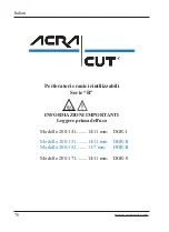 Preview for 79 page of ACRA-CUT 200-141 Instructions For Use Manual