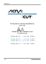 Preview for 123 page of ACRA-CUT 200-141 Instructions For Use Manual