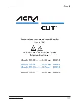 Preview for 134 page of ACRA-CUT 200-141 Instructions For Use Manual