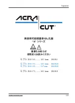 Preview for 156 page of ACRA-CUT 200-141 Instructions For Use Manual