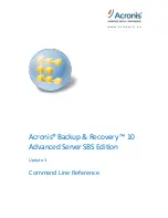 Preview for 1 page of ACRONIS BACKUP AND RECOVERY 10 ADVANCED SERVER SBS EDITION - COMMAND LINE REFERENCE UPDATE 3 Cli Reference Manual