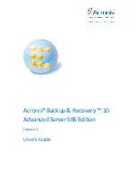 Preview for 1 page of ACRONIS BACKUP AND RECOVERY 10 ADVANCED SERVER SBS EDITION - INSTALLATION UPDATE 3 User Manual