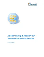 Предварительный просмотр 1 страницы ACRONIS BACKUP RECOVERY 10 ADVANCED SERVER VIRTUAL EDITION User Manual