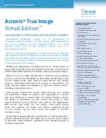 ACRONIS TRUE IMAGE - VIRTUAL EDITION Datasheet preview