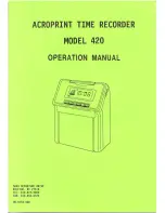 Acroprint 420 Operation Manual preview