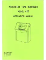 Preview for 1 page of Acroprint 420 Operation Manual