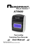 Preview for 1 page of Acroprint ATR480 User Manual