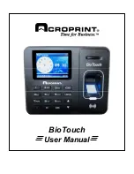 Preview for 1 page of Acroprint BioTouch User Manual