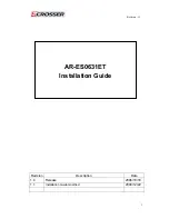 Preview for 1 page of Acrosser Technology AR-ES0631ET Installation Manual