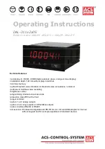 ACS contsys DAL-311-2 Series Operating Instructions Manual preview