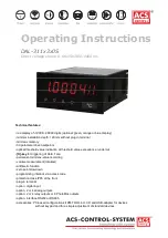 Предварительный просмотр 1 страницы ACS contsys DAL-311x3x0S Operating Instructions Manual