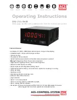 ACS contsys DAL-311x9x0S Operating Instructions Manual предпросмотр