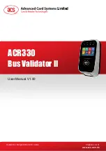 ACS ACR330 Bus Validator II User Manual preview