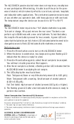 Preview for 2 page of ACS ALCOCHECK Quick Manual