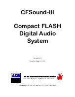 ACS CFSound-III User Manual предпросмотр