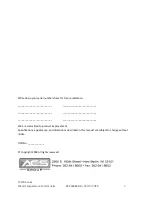 Предварительный просмотр 2 страницы ACS TC110 Series Operation And Instruction Manual