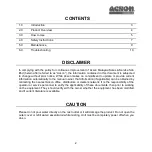 Preview for 2 page of Acson international AAD20B Operation Manual