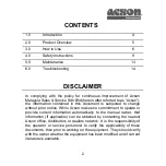 Предварительный просмотр 2 страницы Acson AAD13A Operation Manual