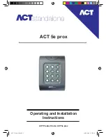 Предварительный просмотр 1 страницы ACT 5e prox Operating And Installation Instructions