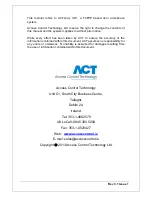 Preview for 2 page of ACT ACTENTRY V-IP Operating And Installtion Instructions