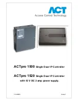 Предварительный просмотр 1 страницы ACT ACTpro 1500 Operating & Installation Instructions Manual